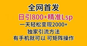 全网首发！日引800+精准老色批，一天变现2000+，独家引流方法，可矩阵操作【揭秘】-ANQUYE-HENHENLU-26UUU[首页]