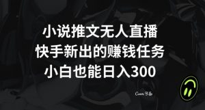 小说推文无人直播，快手新出的赚钱任务，小白也能日入300+【揭秘】-ANQUYE-HENHENLU-26UUU[首页]