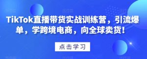 TikTok直播带货实战训练营，引流爆单，学跨境电商，向全球卖货！-ANQUYE-HENHENLU-26UUU[首页]