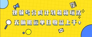 视频号最新爆火赛道玩法，只需无脑搬运，轻松过原创，单日收益上千【揭秘】-ANQUYE-HENHENLU-26UUU[首页]