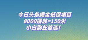今日头条掘金低保项目，8000播放=150米，小白副业首选【揭秘】-ANQUYE-HENHENLU-26UUU[首页]
