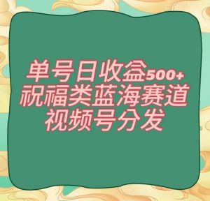 单号日收益500+、祝福类蓝海赛道、视频号分发【揭秘】-ANQUYE-HENHENLU-26UUU[首页]
