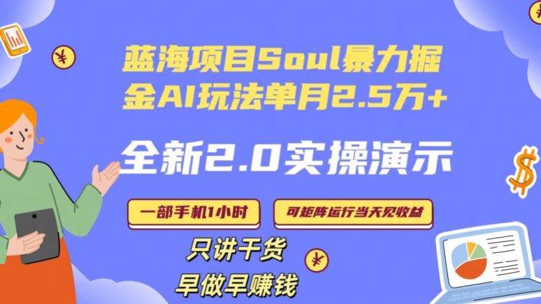 Soul怎么做到单月变现25000+全新2.0AI掘金玩法全程实操演示小白好上手【揭秘】-ANQUYE-HENHENLU-26UUU[首页]