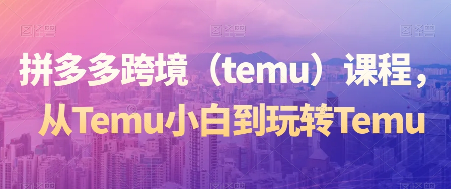拼多多跨境（temu）课程，从Temu小白到玩转Temu-ANQUYE-HENHENLU-26UUU[首页]