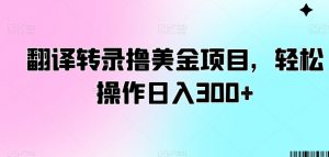 翻译转录撸美金项目，轻松操作日入300+【揭秘】-ANQUYE-HENHENLU-26UUU[首页]