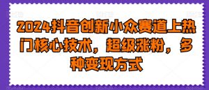 2024抖音创新小众赛道上热门核心技术，超级涨粉，多种变现方式【揭秘】-ANQUYE-HENHENLU-26UUU[首页]