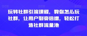 玩转社群引流课程，教你怎么玩社群，让用户裂变倍增，轻松打造社群流量池-ANQUYE-HENHENLU-26UUU[首页]