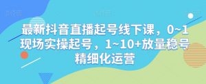 最新抖音直播起号线下课，0~1现场实操起号，1~10+放量稳号精细化运营-ANQUYE-HENHENLU-26UUU[首页]