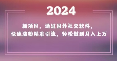 2024新项目，通过国外社交软件，快速涨粉精准引流，轻松做到月入上万【揭秘】-ANQUYE-HENHENLU-26UUU[首页]
