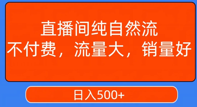 视频号直播间纯自然流，不付费，白嫖自然流，自然流量大，销售高，月入15000+【揭秘】-ANQUYE-HENHENLU-26UUU[首页]