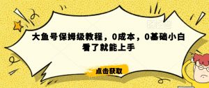 怎么样靠阿里大厂撸金，背靠大厂日入2000+，大鱼号保姆级教程，0成本，0基础小白看了就能上手【揭秘】-ANQUYE-HENHENLU-26UUU[首页]