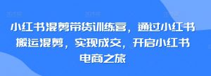 小红书混剪带货训练营，通过小红书搬运混剪，实现成交，开启小红书电商之旅-ANQUYE-HENHENLU-26UUU[首页]
