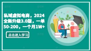 私域虚拟电商，2024全新升级3.0版，一单50-200，一个月1W+【揭秘】-ANQUYE-HENHENLU-26UUU[首页]