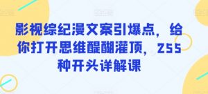 影视综纪漫文案引爆点，给你打开思维醍醐灌顶，255种开头详解课-ANQUYE-HENHENLU-26UUU[首页]