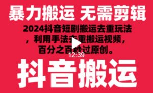 2024最新抖音搬运技术，抖音短剧视频去重，手法搬运，利用工具去重，达到秒过原创的效果【揭秘】-ANQUYE-HENHENLU-26UUU[首页]