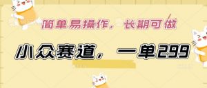 小众赛道，一单299.简单易操作，长期可做【揭秘】-ANQUYE-HENHENLU-26UUU[首页]