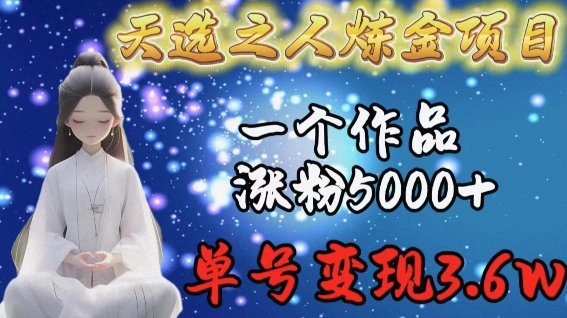 天选之人炼金项目，一个作品涨粉5000+，单号变现3.6w【揭秘】-ANQUYE-HENHENLU-26UUU[首页]