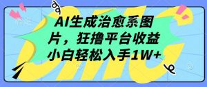 AI生成治愈系图片，狂撸平台收益，小白轻松入手1W+【揭秘】-ANQUYE-HENHENLU-26UUU[首页]