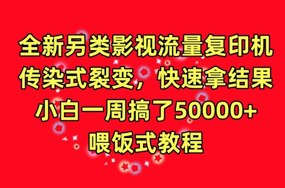 全新另类影视流量复印机，传染式裂变，快速拿结果，小白一周搞了50000+，喂饭式教程【揭秘】-ANQUYE-HENHENLU-26UUU[首页]