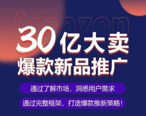 亚马逊·30亿大卖爆款新品推广，可复制、全程案例实操的爆款推新SOP-ANQUYE-HENHENLU-26UUU[首页]