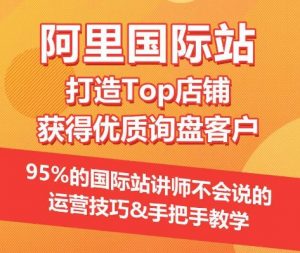 【阿里国际站】打造Top店铺&获得优质询盘客户，​95%的国际站讲师不会说的运营技巧-ANQUYE-HENHENLU-26UUU[首页]