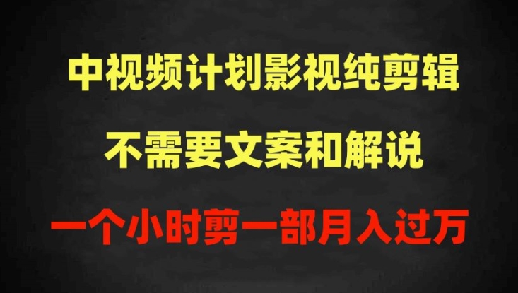 中视频计划影视纯剪辑，不需要文案和解说，一个小时剪一部，100%过原创月入过万【揭秘】-ANQUYE-HENHENLU-26UUU[首页]