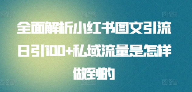 全面解析小红书图文引流日引100+私域流量是怎样做到的【揭秘】-ANQUYE-HENHENLU-26UUU[首页]