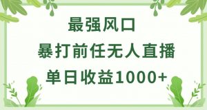暴打前任小游戏无人直播单日收益1000+，收益稳定，爆裂变现，小白可直接上手【揭秘】-ANQUYE-HENHENLU-26UUU[首页]