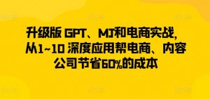 升级版 GPT、MJ和电商实战，从1~10 深度应用帮电商、内容公司节省60%的成本-ANQUYE-HENHENLU-26UUU[首页]