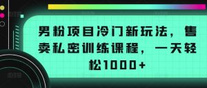 男粉项目冷门新玩法，售卖私密训练课程，一天轻松1000+【揭秘】-ANQUYE-HENHENLU-26UUU[首页]