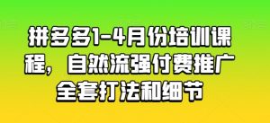 拼多多1-4月份培训课程，自然流强付费推广全套打法和细节-ANQUYE-HENHENLU-26UUU[首页]
