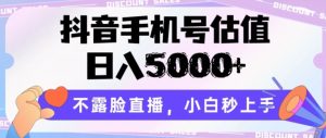 抖音手机号估值，日入5000+，不露脸直播，小白秒上手【揭秘】-ANQUYE-HENHENLU-26UUU[首页]