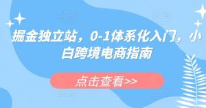 掘金独立站，0-1体系化入门，小白跨境电商指南-ANQUYE-HENHENLU-26UUU[首页]