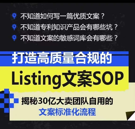 打造高质量合规的Listing文案SOP，掌握亚马逊文案工作的标准化-ANQUYE-HENHENLU-26UUU[首页]