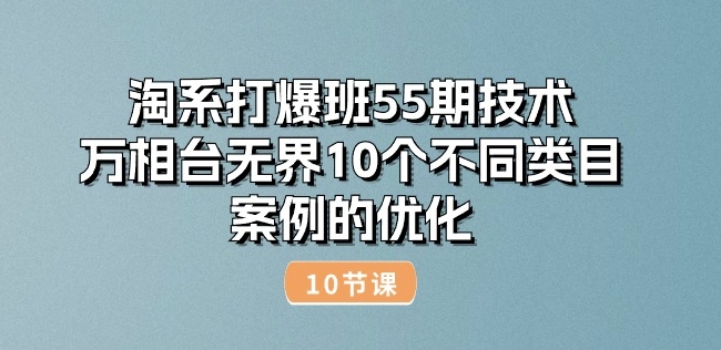 淘系打爆班55期技术：万相台无界10个不同类目案例的优化(10节)-ANQUYE-HENHENLU-26UUU[首页]