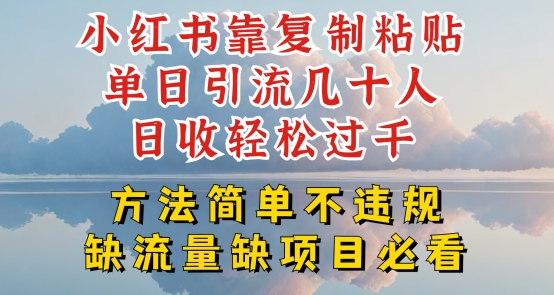 小红书靠复制粘贴单日引流几十人目收轻松过千，方法简单不违规【揭秘】-ANQUYE-HENHENLU-26UUU[首页]