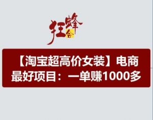 淘宝超高价女装项目，电商最好赛道，一单赚1000多-ANQUYE-HENHENLU-26UUU[首页]