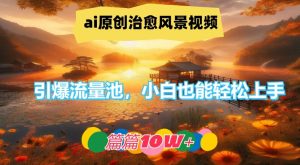 ai原创治愈风景视频，引爆流量池，小白也能轻松上手，篇篇10w+【揭秘】-ANQUYE-HENHENLU-26UUU[首页]