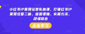 小红书IP变现运营私教课，打通红书IP变现任督二脉，底层逻辑、实操方法、战训结合-ANQUYE-HENHENLU-26UUU[首页]