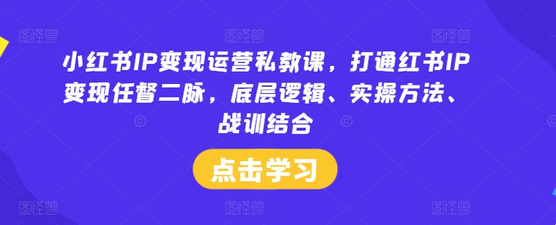 小红书IP变现运营私教课，打通红书IP变现任督二脉，底层逻辑、实操方法、战训结合-ANQUYE-HENHENLU-26UUU[首页]