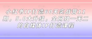小红书IP打造60天实战营11期，5.0大升级，全网独一无二的自媒体IP打造课程-ANQUYE-HENHENLU-26UUU[首页]