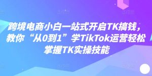 跨境电商小白一站式开启TK搞钱，教你“从0到1”学TikTok运营轻松掌握TK实操技能-ANQUYE-HENHENLU-26UUU[首页]