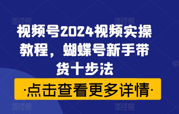 视频号2024视频实操教程，蝴蝶号新手带货十步法-ANQUYE-HENHENLU-26UUU[首页]