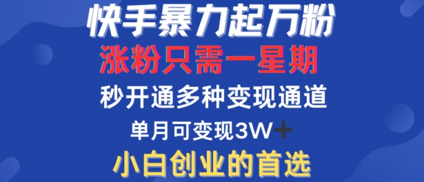 快手暴力起万粉，涨粉只需一星期，多种变现模式，直接秒开万合，单月变现过W【揭秘】-ANQUYE-HENHENLU-26UUU[首页]