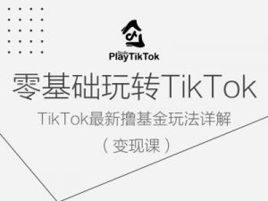 零基础玩转TiKToK变现课，TikTok最新撸基金玩法详解-ANQUYE-HENHENLU-26UUU[首页]