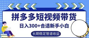 拼多多短视频带货日入300+有长期稳定被动收益，合适新手小白【揭秘】-ANQUYE-HENHENLU-26UUU[首页]