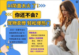 小红书AI宠物卖惨打工项目，一键生成轻松爆热门，专撩温柔多金小姐姐，私域转化率超高-ANQUYE-HENHENLU-26UUU[首页]