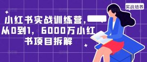 小红书实战训练营，从0到1，6000万小红书项目拆解-ANQUYE-HENHENLU-26UUU[首页]