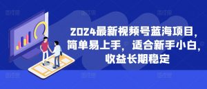 2024最新视频号蓝海项目，简单易上手，适合新手小白，收益长期稳定-ANQUYE-HENHENLU-26UUU[首页]