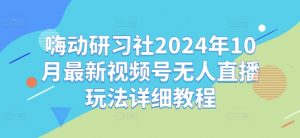 嗨动研习社2024年10月最新视频号无人直播玩法详细教程-ANQUYE-HENHENLU-26UUU[首页]